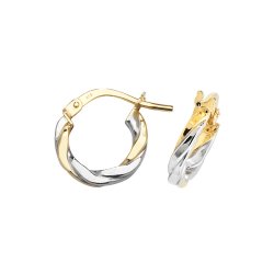 9ct Gold 2 Tone Twisted Hoops ER1041YW-