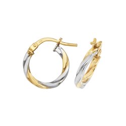 9ct Gold 2 Tone Twisted Hoops ER1041YW-