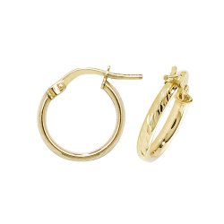 9ct Gold Diamond Cut Hoops ER1042-