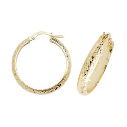 9ct Gold Diamond Cut Hoops ER1044-