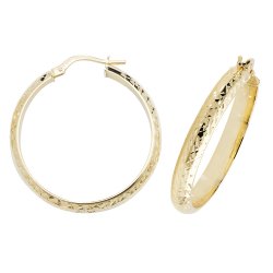 9ct Gold Diamond Cut Hoops ER1044-