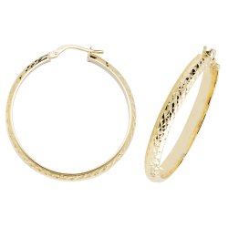 9ct Gold Diamond Cut Hoops ER1044-
