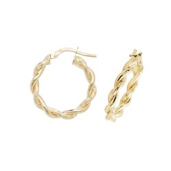 9ct Gold Diamond Cut Plaited Hoops ER1045-