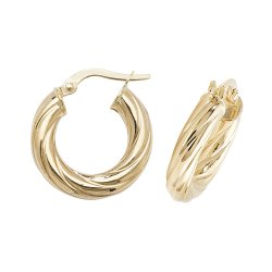 9ct Gold Twisted Hoops ER1059-