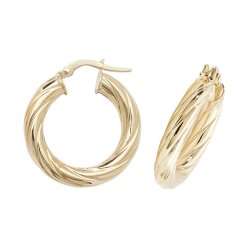 9ct Gold Twisted Hoops ER1059-