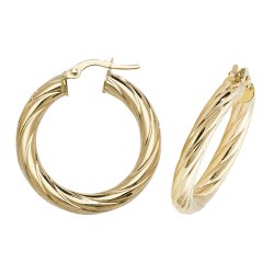 9ct Gold Twisted Hoops ER1059-