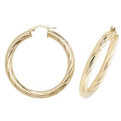 9ct Gold Twisted Hoops ER1059-