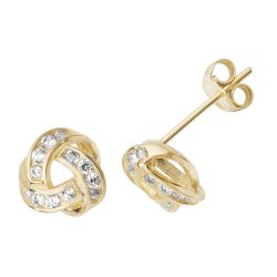 9ct Gold Cz Interlocking Studs 