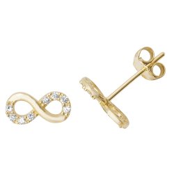 9ct Gold Cz Infinity Studs 