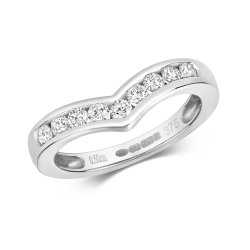 Diamond Chanel Set Wishbone Ring In 9ct White Gold 