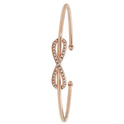 9ct Rose Gold Cz Infinity Torc Bangle 