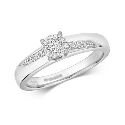Diamond Brilliant Set Crossover Ring In 9ct White Gold 