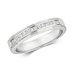 Diamond Princess Cut Eternity Ring In 9ct White Gold 