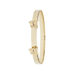 9ct Gold Babies' Expandable Double Bear Bangle 