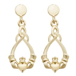 9ct Gold Claddagh Drops 
