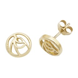 9ct Gold Diamond Cut Button Studs 