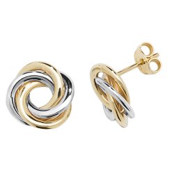 9ct Gold 2 Tone Interlocking Studs 