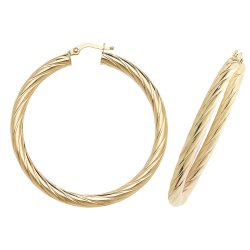 9ct Gold Twisted Hoops ER1059-