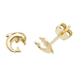 9ct Gold Dolphin Studs 