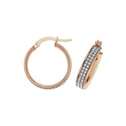 9ct Rose Gold Moondust Hoops ER1063R-