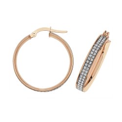 9ct Rose Gold Moondust Hoops ER1063R-