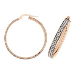9ct Rose Gold Moondust Hoops ER1063R-