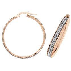 9ct Rose Gold Moondust Hoops ER1063R-