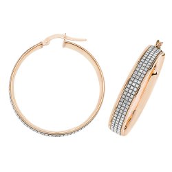 9ct Rose Gold Moondust Hoops ER1064R-