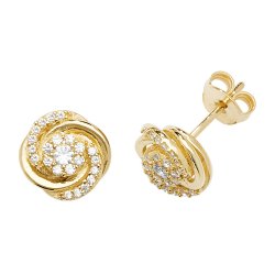 9ct Gold Cz Twisted Studs 