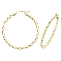 9ct Gold Twisted Hoops ER1041-