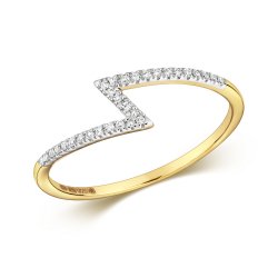 Diamond Zigzag Ring In 9ct Gold 