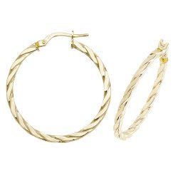 9ct Gold Twisted Hoops ER1041-