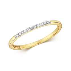 Diamond Grain Set Eternity Ring In 9ct Gold 