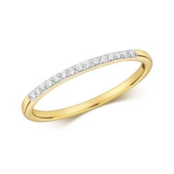 Diamond Grain Set Eternity Ring In 9ct Gold 