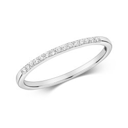 Diamond Grain Set Eternity Ring In 9ct White Gold 