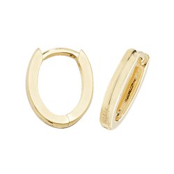 9ct Gold Hinged Oval Hoops 