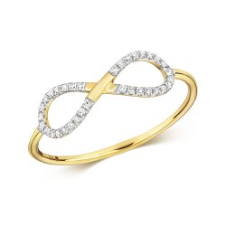 Diamond Infinity Ring In 9ct Gold 