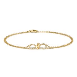 Diamond Bow Bracelet In 18ct Gold 