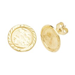 9ct Gold St Christopher Studs 