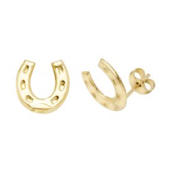 9ct Gold Horseshoe Studs 