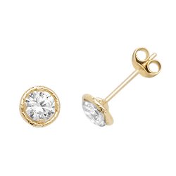 9ct Gold Cz Bezel Studs 