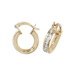 9ct Gold Cz Hoops 