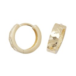 9ct Gold Diamond Cut Hinged Hoops 
