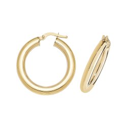 9ct Gold Tube Hoops ER1004-