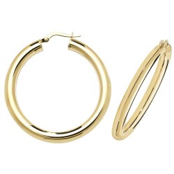 9ct Gold Tube Hoops ER1004-
