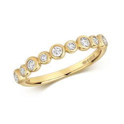 Diamond Rubover Half Eternity Ring In 18ct Gold 