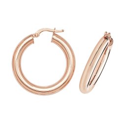 9ct Rose Gold Tube Hoops ER1004R-