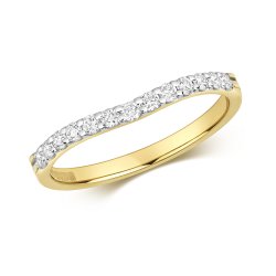 Diamond Curve Ring In 9ct Gold 