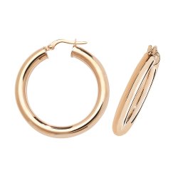 9ct Rose Gold Tube Hoops ER1004R-
