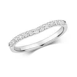 Diamond Curve Ring In 9ct White Gold 
